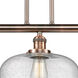 Franklin Restoration X-Large Bell 3 Light 42 inch Antique Copper Island Light Ceiling Light in Seedy Glass, Franklin Restoration