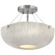 Lisa McDennon Coral 3 Light 17 inch Shell White with Polished Nickel Indoor Semi-Flush Mount Ceiling Light