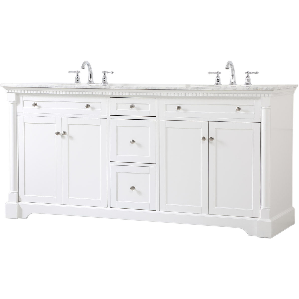 Clarence 72 X 22 X 35 inch White Vanity Sink Set