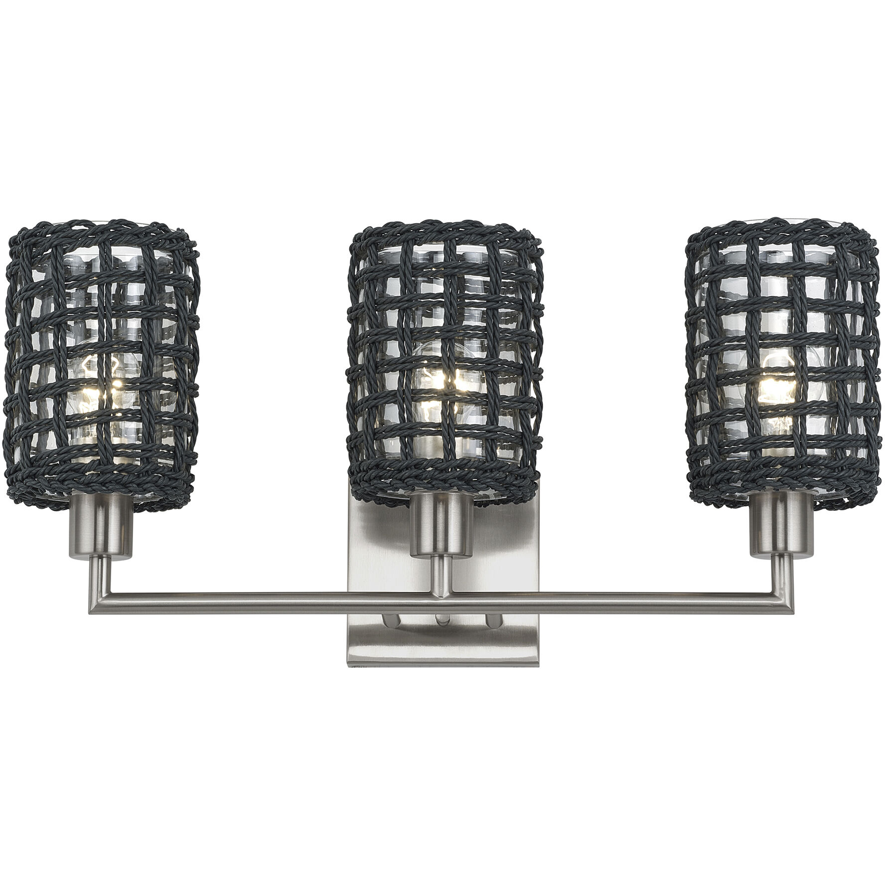 Twinewell 3 Light 23 inch Brushed Nickel Vanity Wall Sconce Wall Light