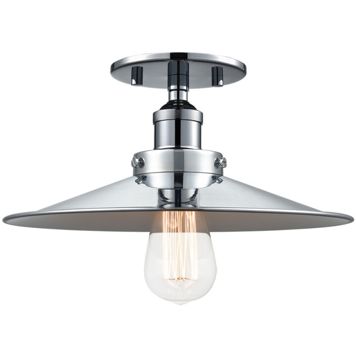 Bulstrode's Workshop 1 Light 12 inch Chrome Flush Mount Ceiling Light