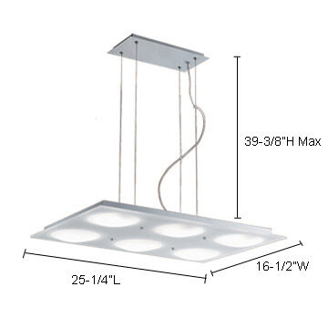 Signature 6 Light 16.5 inch Satin Aluminum Pendant Ceiling Light