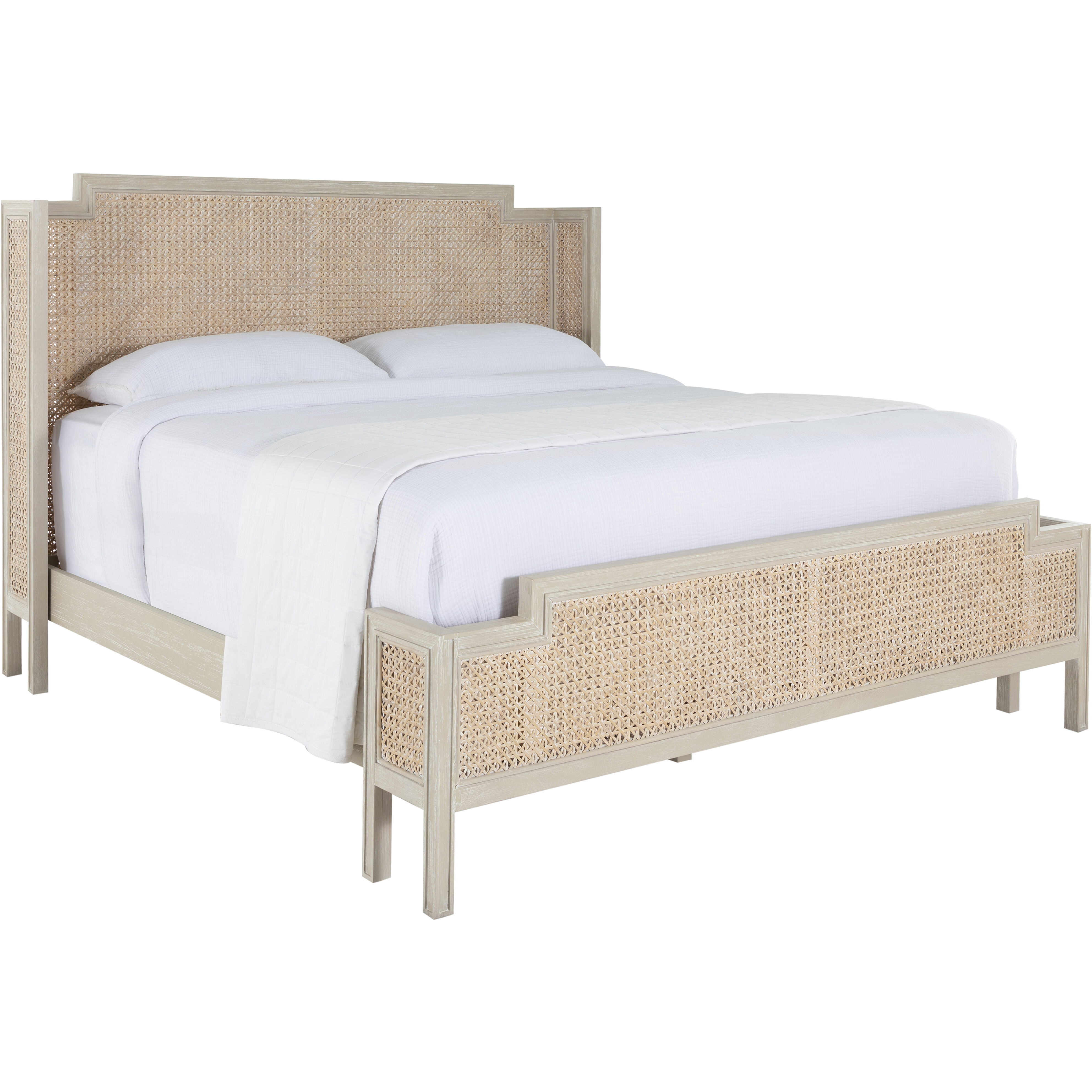 Camille Cerused White King Bed
