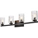 Cassie 4 Light 32 inch Black Bath Sconce Wall Light