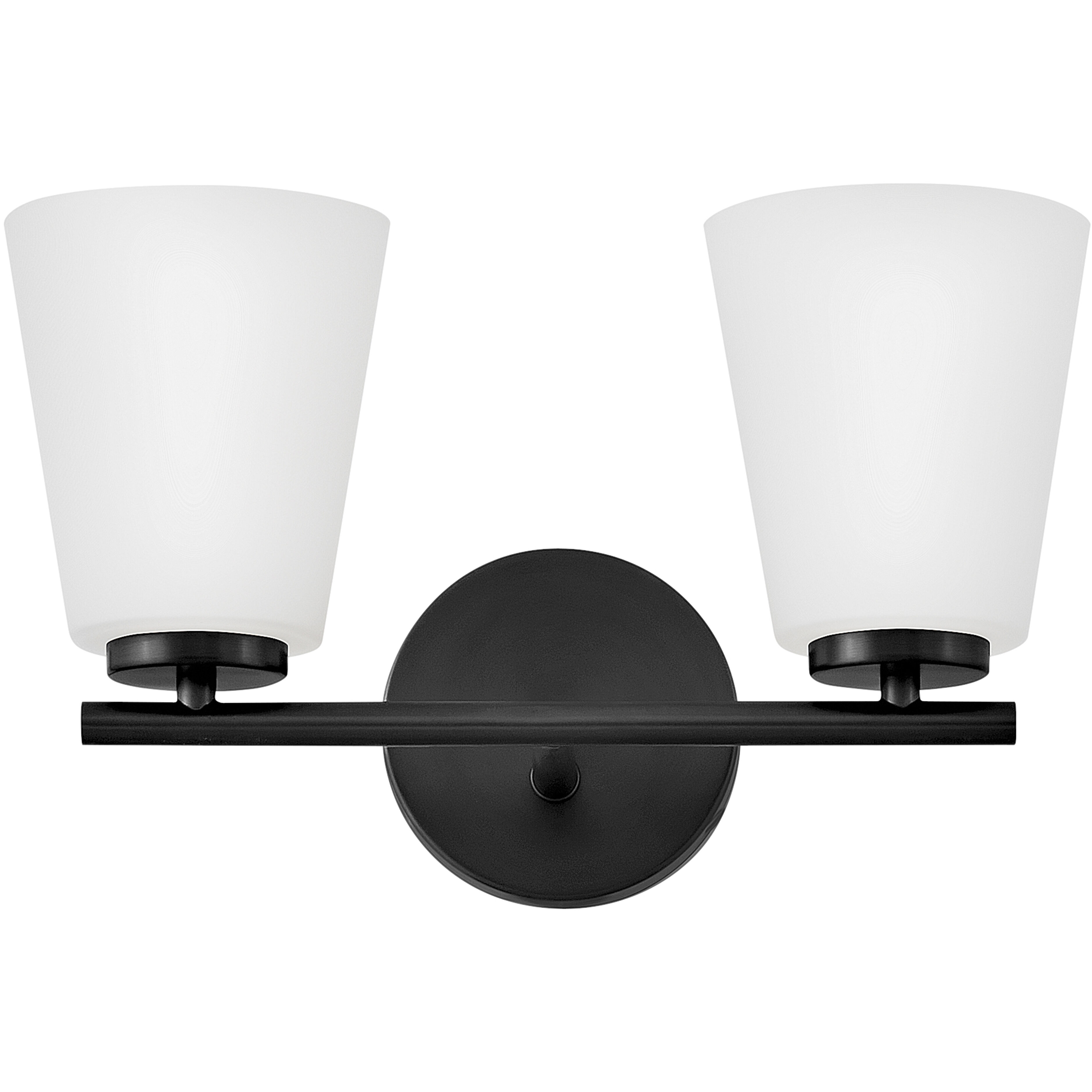 Bri 2 Light 15 inch Black Bath Light Wall Light