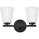 Bri 2 Light 15 inch Black Bath Light Wall Light