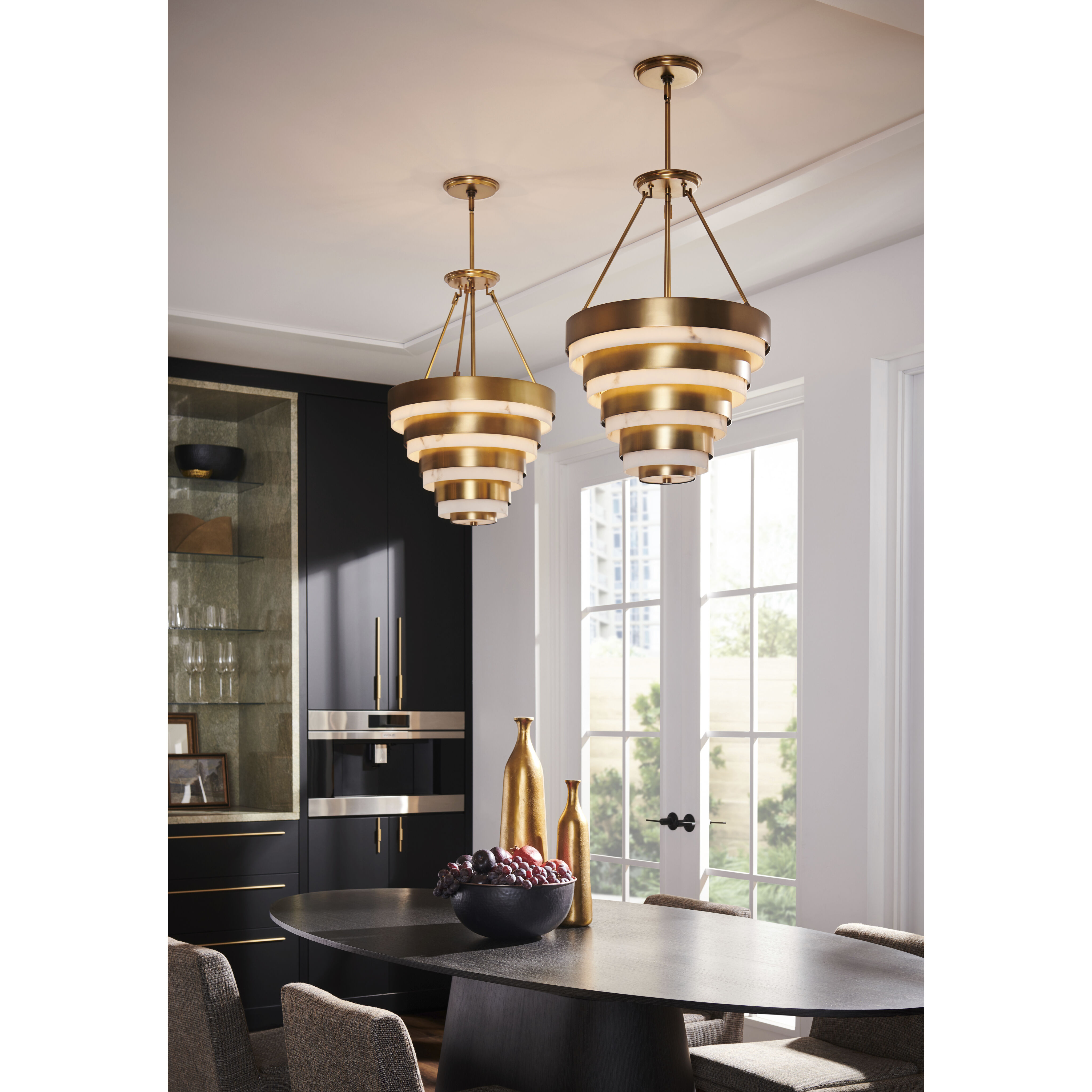 Lisa McDennon Echelon 4 Light 18 inch Heritage Brass Indoor Chandelier Ceiling Light