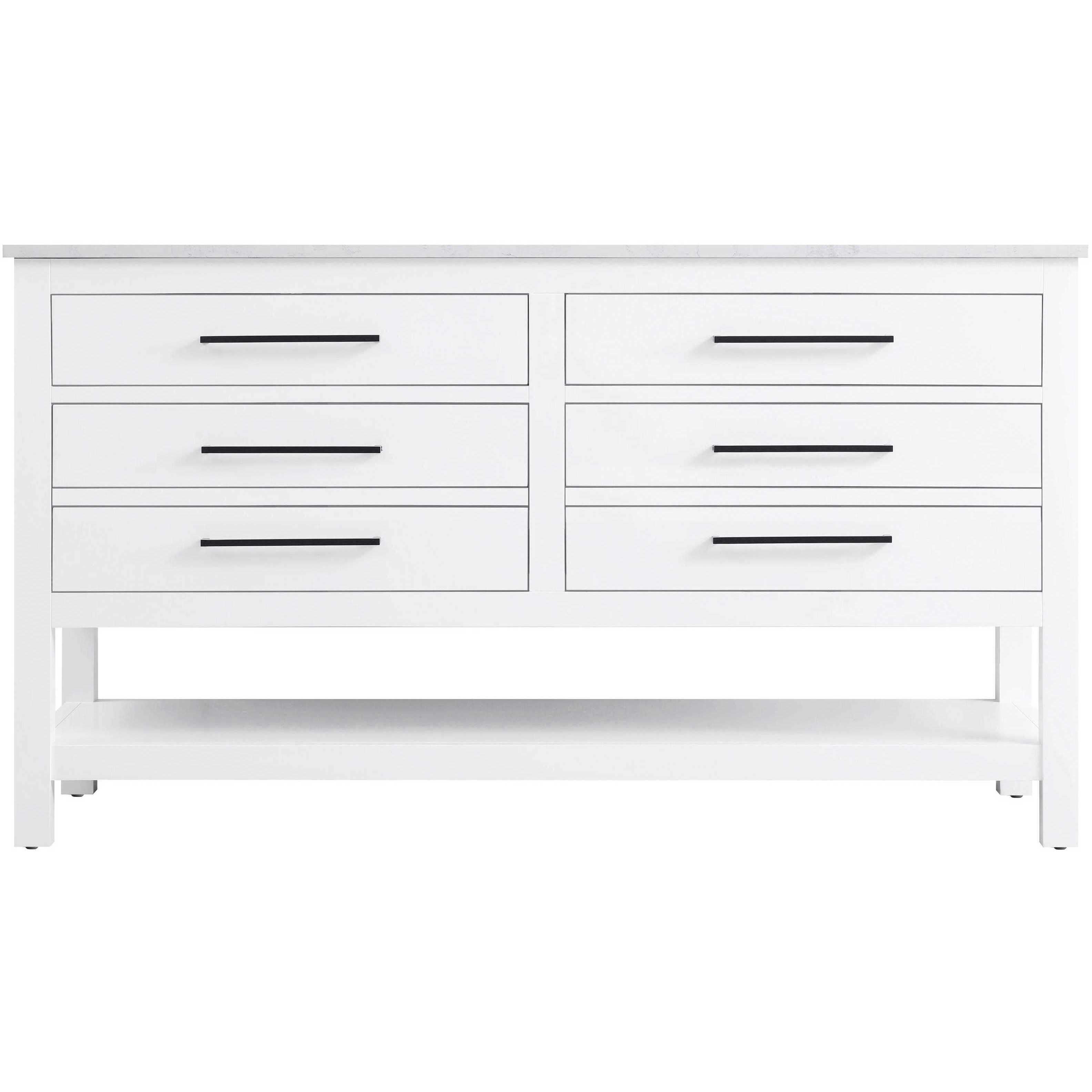 Karson 60 X 34 inch White Bathroom Vanity Cabinet