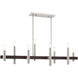 Helsinki 8 Light 10 inch Brushed Nickel with Bronze Accents Chandelier Ceiling Light