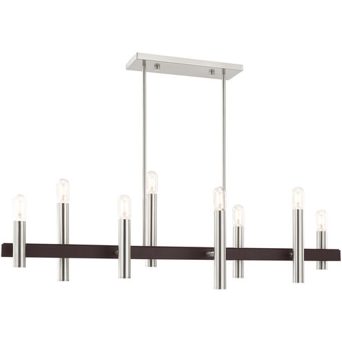 Helsinki 8 Light 10 inch Brushed Nickel with Bronze Accents Chandelier Ceiling Light