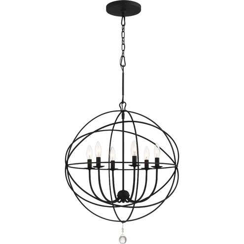 Solaris 6 Light 28.5 inch Black Chandelier Ceiling Light