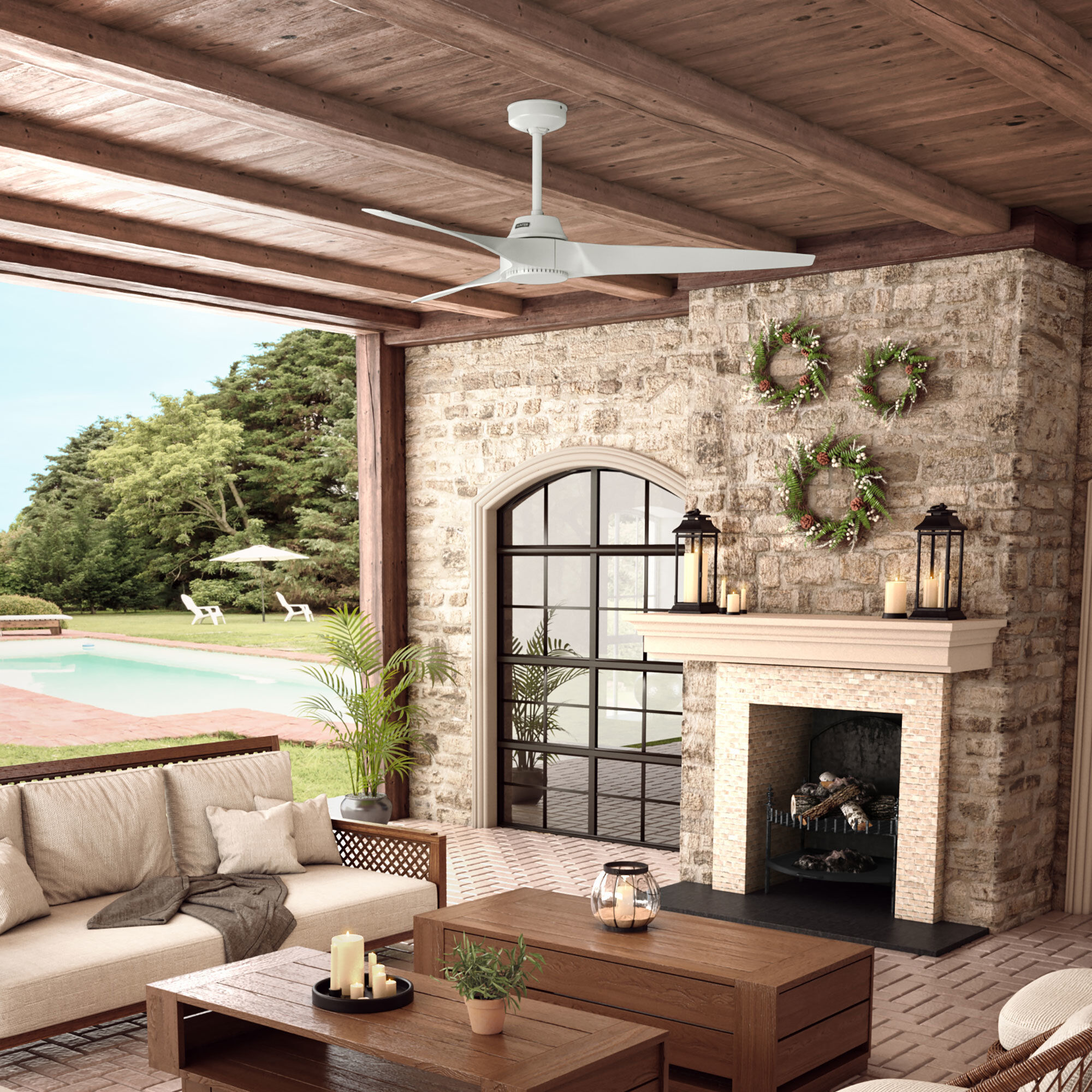 Mosley 60 inch Fresh White Outdoor Ceiling Fan