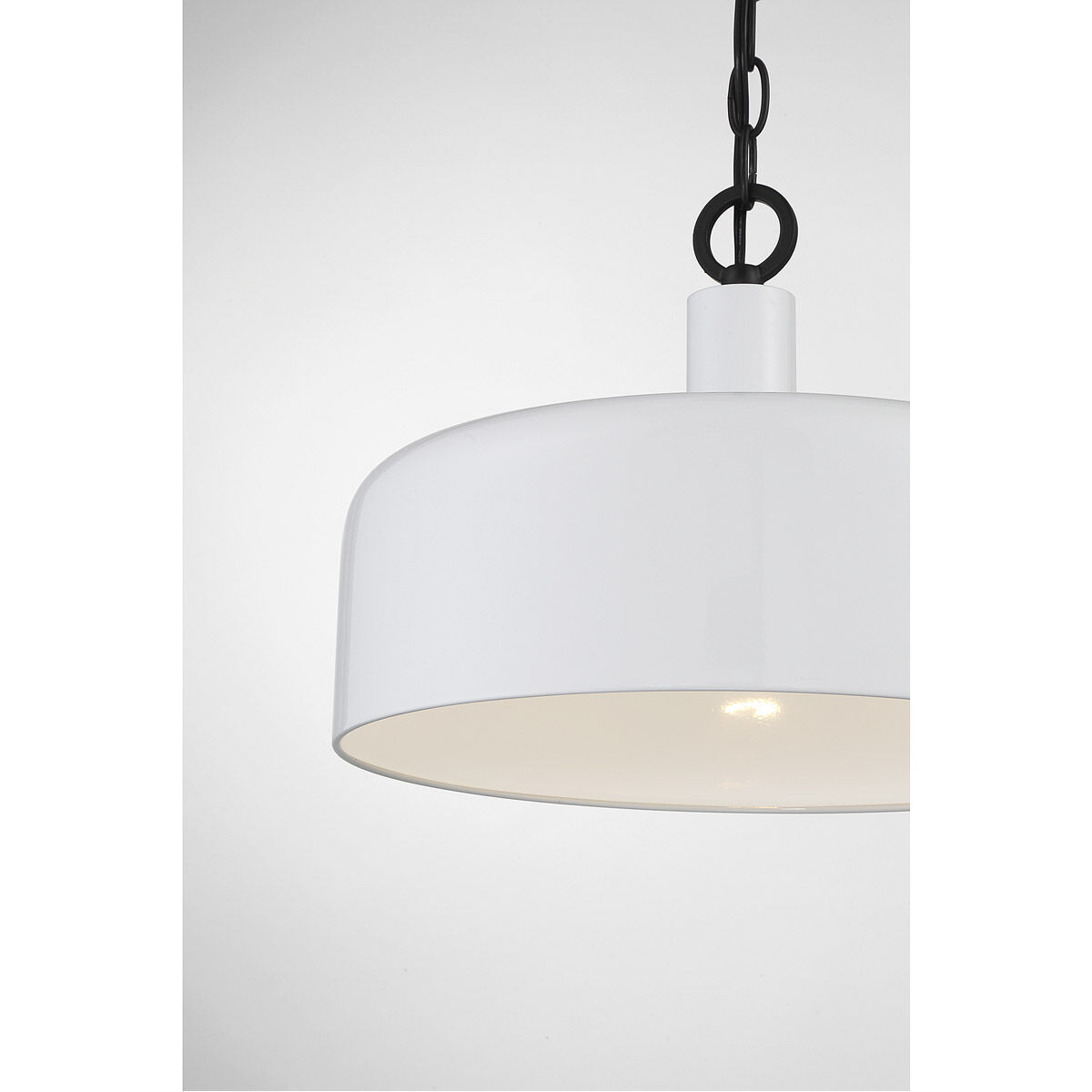 Farmhouse 1 Light 14 inch White with Black Pendant Ceiling Light