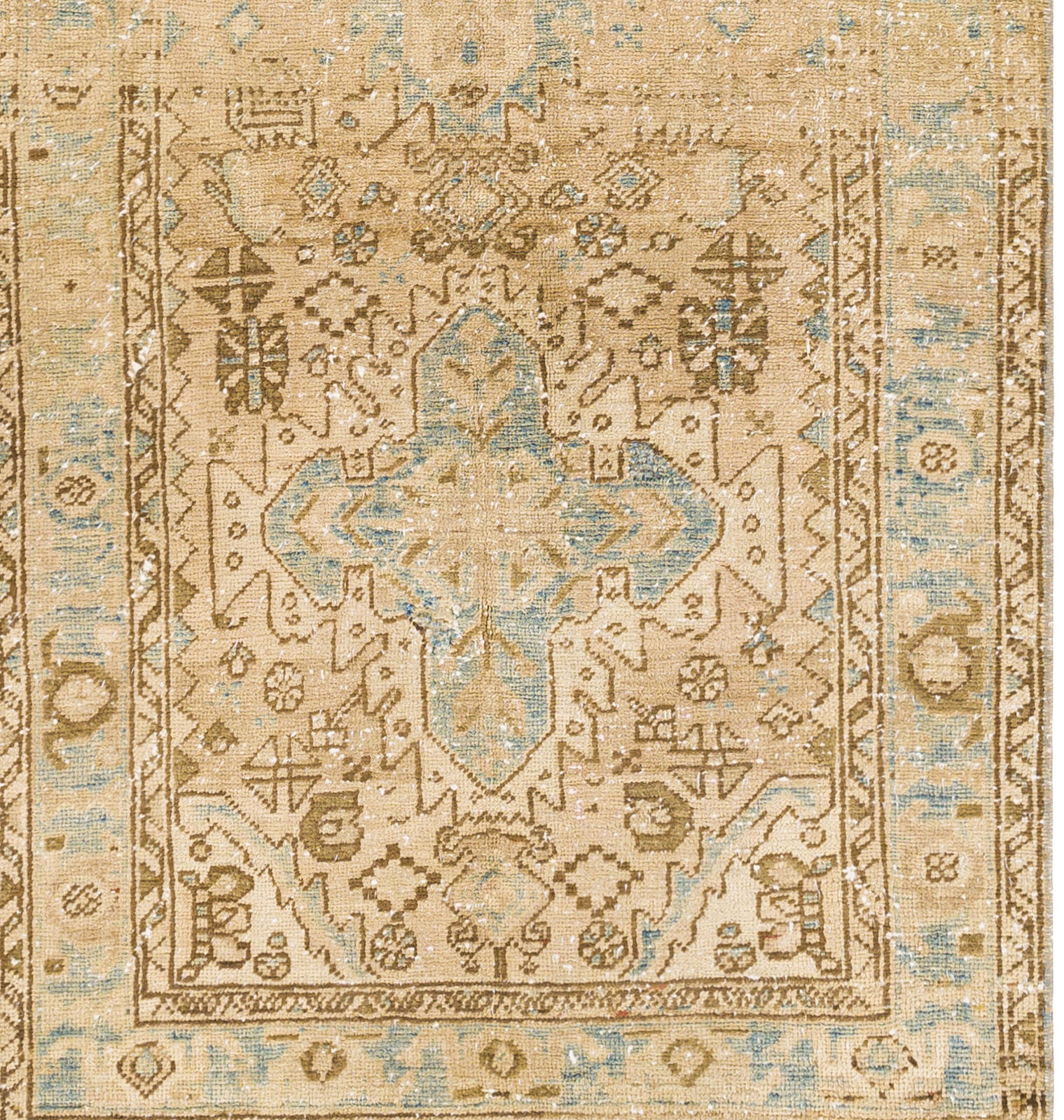 Antique One of a Kind 109 X 35 inch Tan Rug, Runner