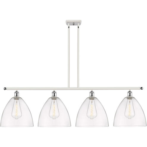Ballston Ballston Dome LED 50.25 inch White and Polished Chrome Island Light Ceiling Light in Clear Glass