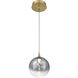 Iissa LED 6.25 inch Gold Pendant Ceiling Light in Smoke