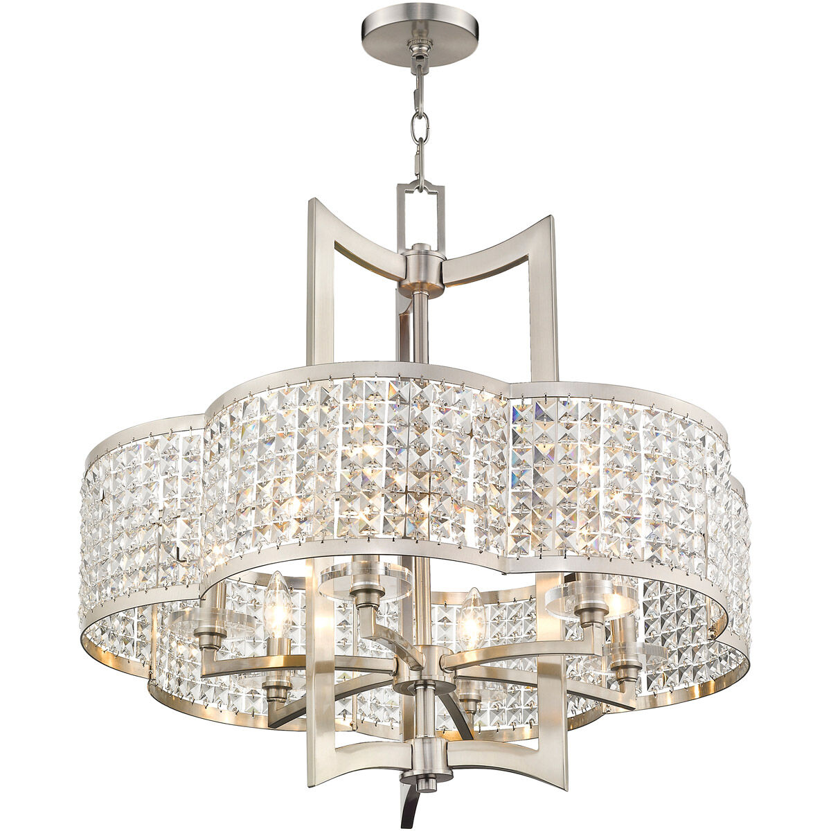 Grammercy 6 Light 26 inch Brushed Nickel Chandelier Ceiling Light