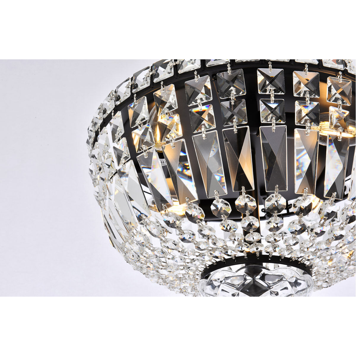 Tranquil 4 Light 14 inch Black and Clear Flush Mount Ceiling Light