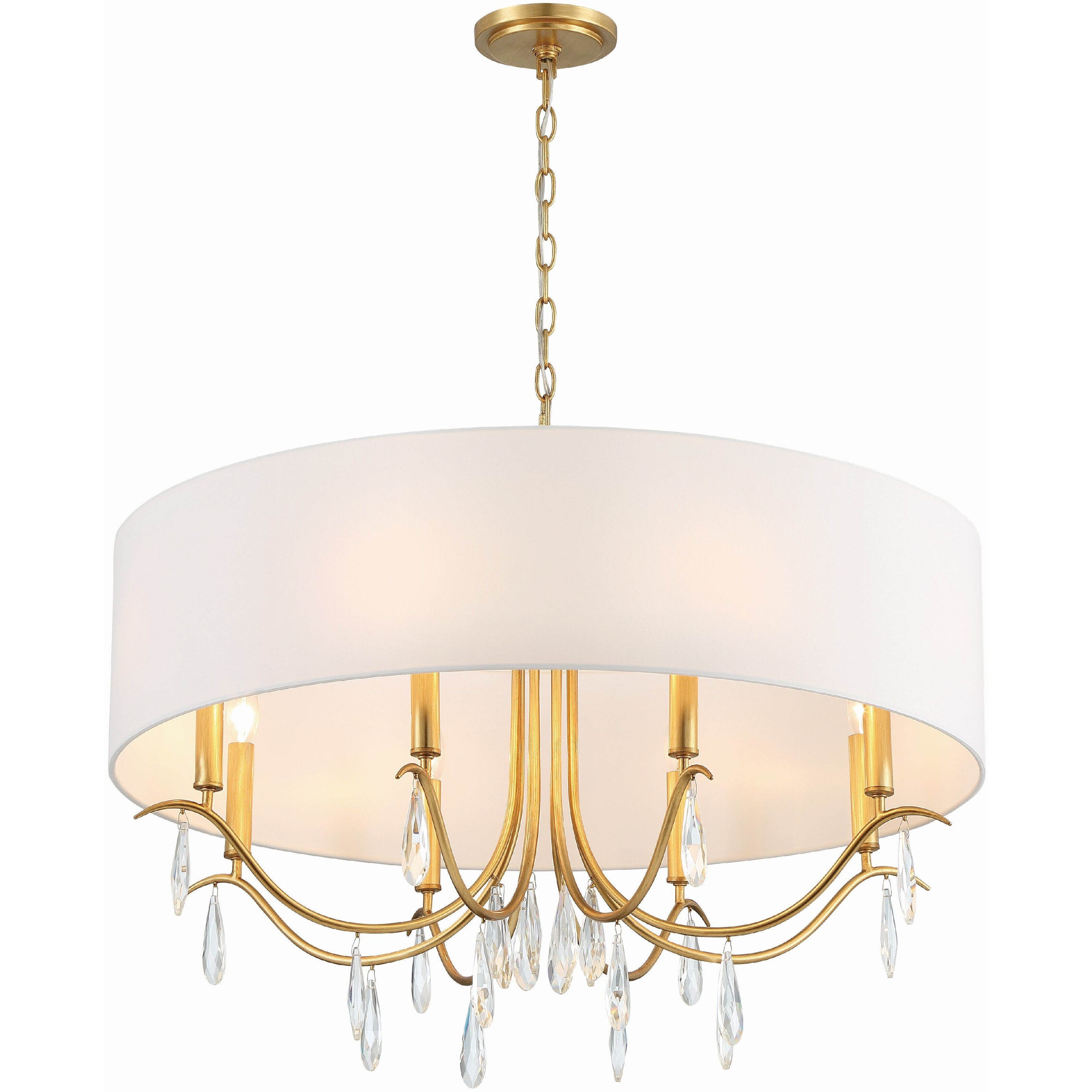 Rollins 8 Light 32 inch Antique Gold Chandelier Ceiling Light