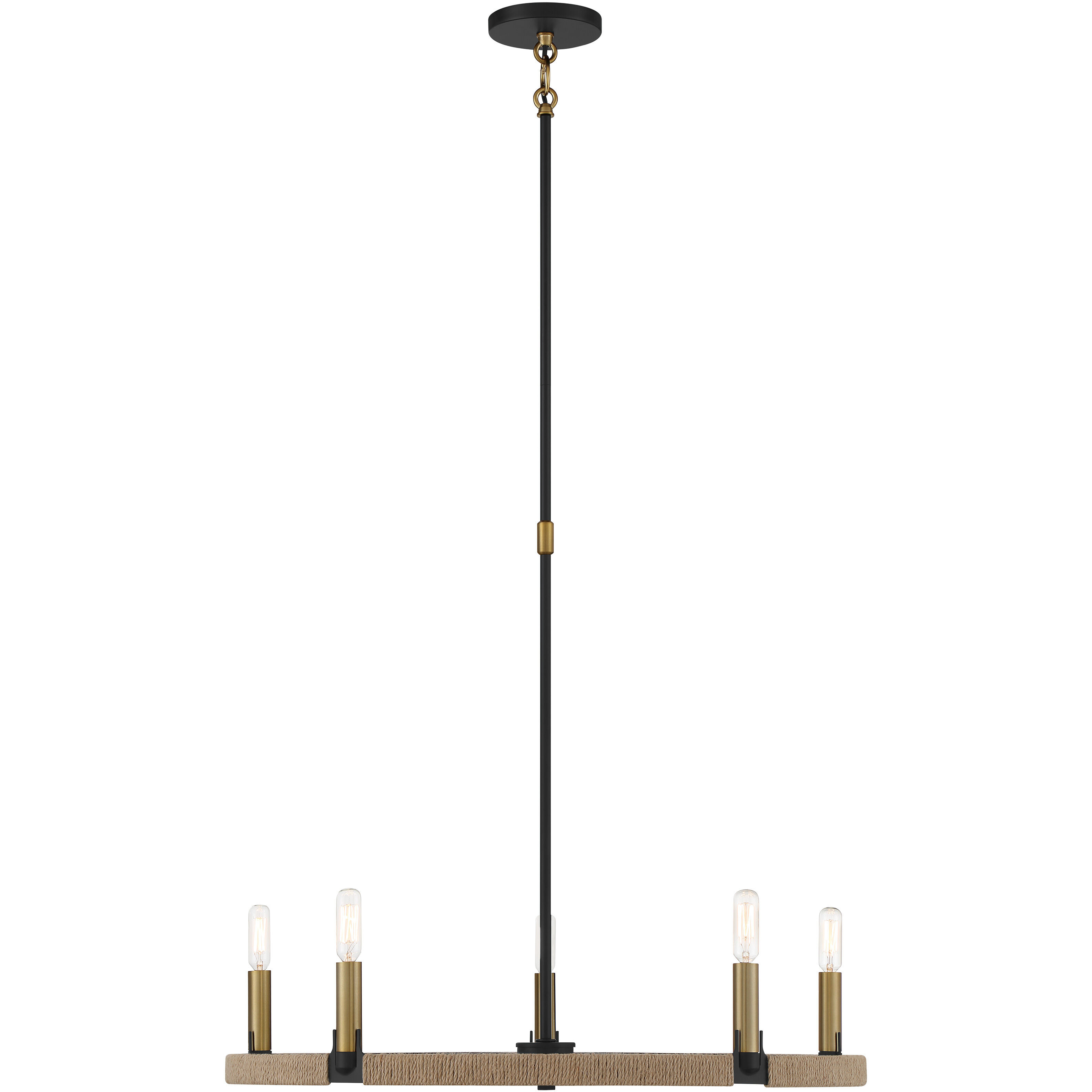 Windward Passage 5 Light 26.75 inch Coal And Soft Brass Chandelier Ceiling Light in Coal/Soft Brass