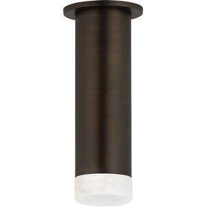 Luxe LED 3.75 inch Distressed Bronze/Alabaster Flush Mount Ceiling Light