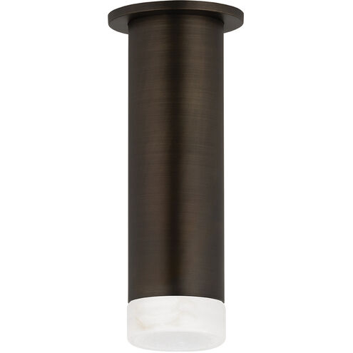 Luxe LED 3.75 inch Distressed Bronze/Alabaster Flush Mount Ceiling Light
