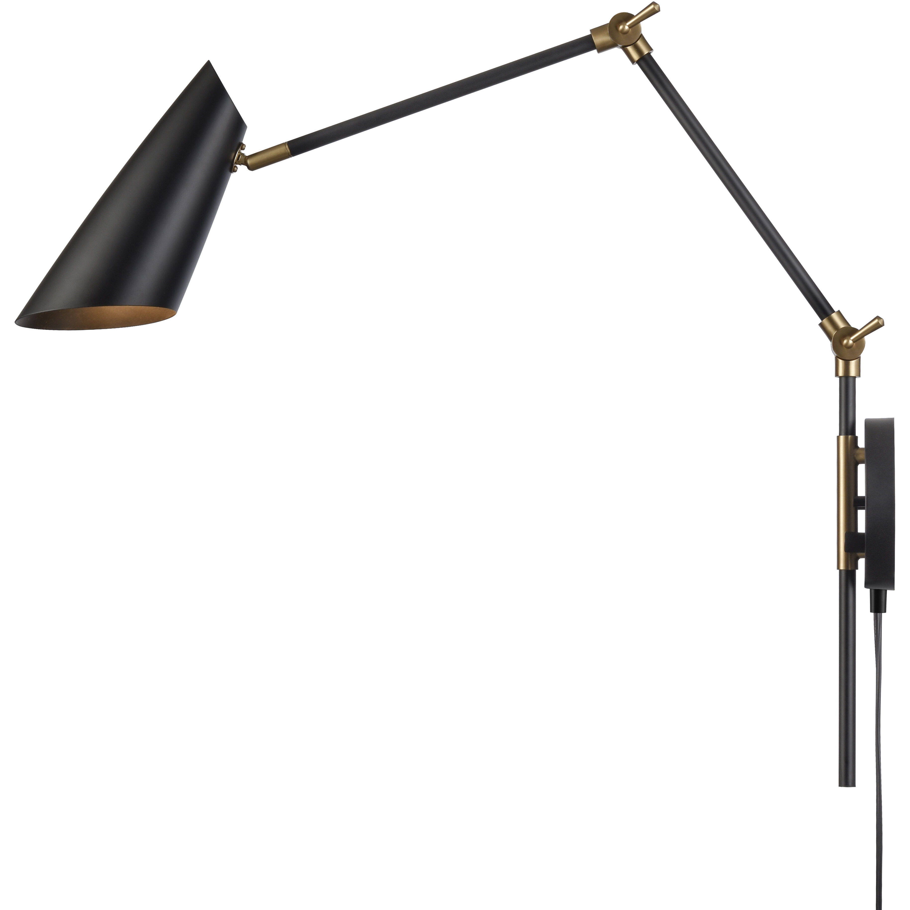 Stanley 17.75 inch 60 watt Matte Black Swingarm Sconce Wall Light