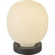 Alora Mood Cherise 8.25 inch 1.00 watt Matte Black/Glossy Ribbed Opal Glass Table Lamp Portable Light