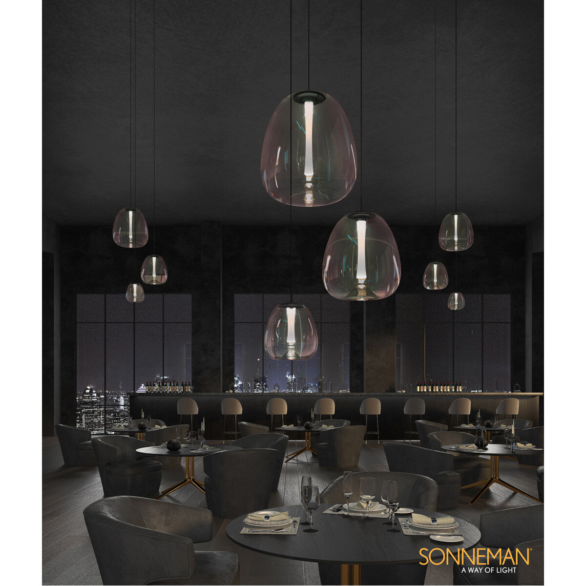 Mela LED 10 inch Satin Black Pendant Ceiling Light