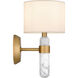 Kimberly 1 Light 7 inch Brushed Weathered Brass Wall Sconce Wall Light, Small