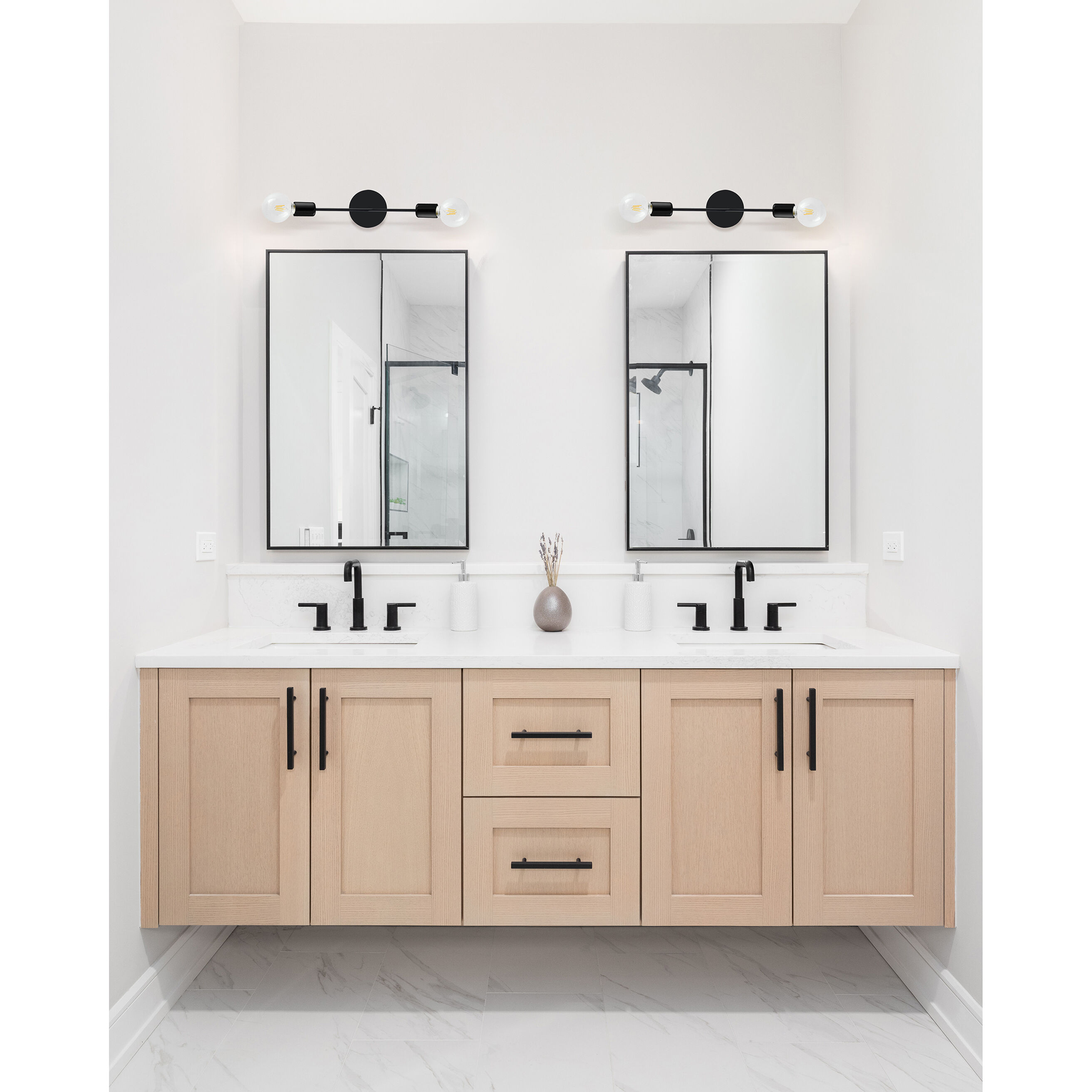 Avondale 2 Light 5 inch Matte Black Open Bulb Wall Sconce Wall Light