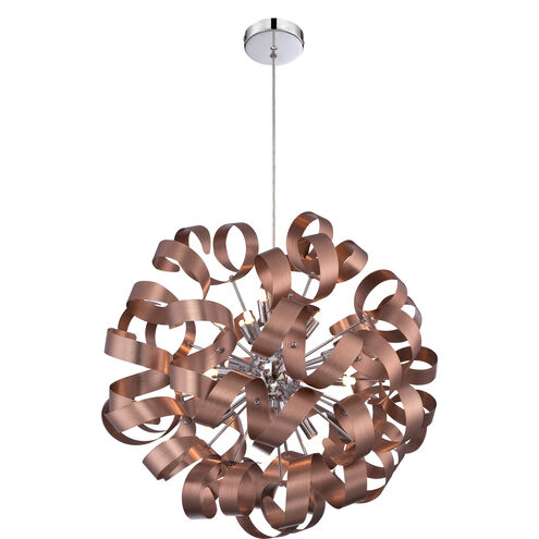 Ribbons 12 Light 23 inch Satin Copper Pendant Ceiling Light