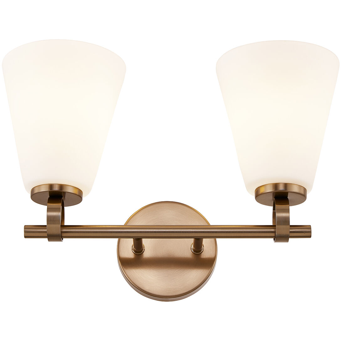 Fusion Collection - Bolzano Family 2 Light 16 inch Brushed Brass Bath/Vanity Wall Light, EVOLV