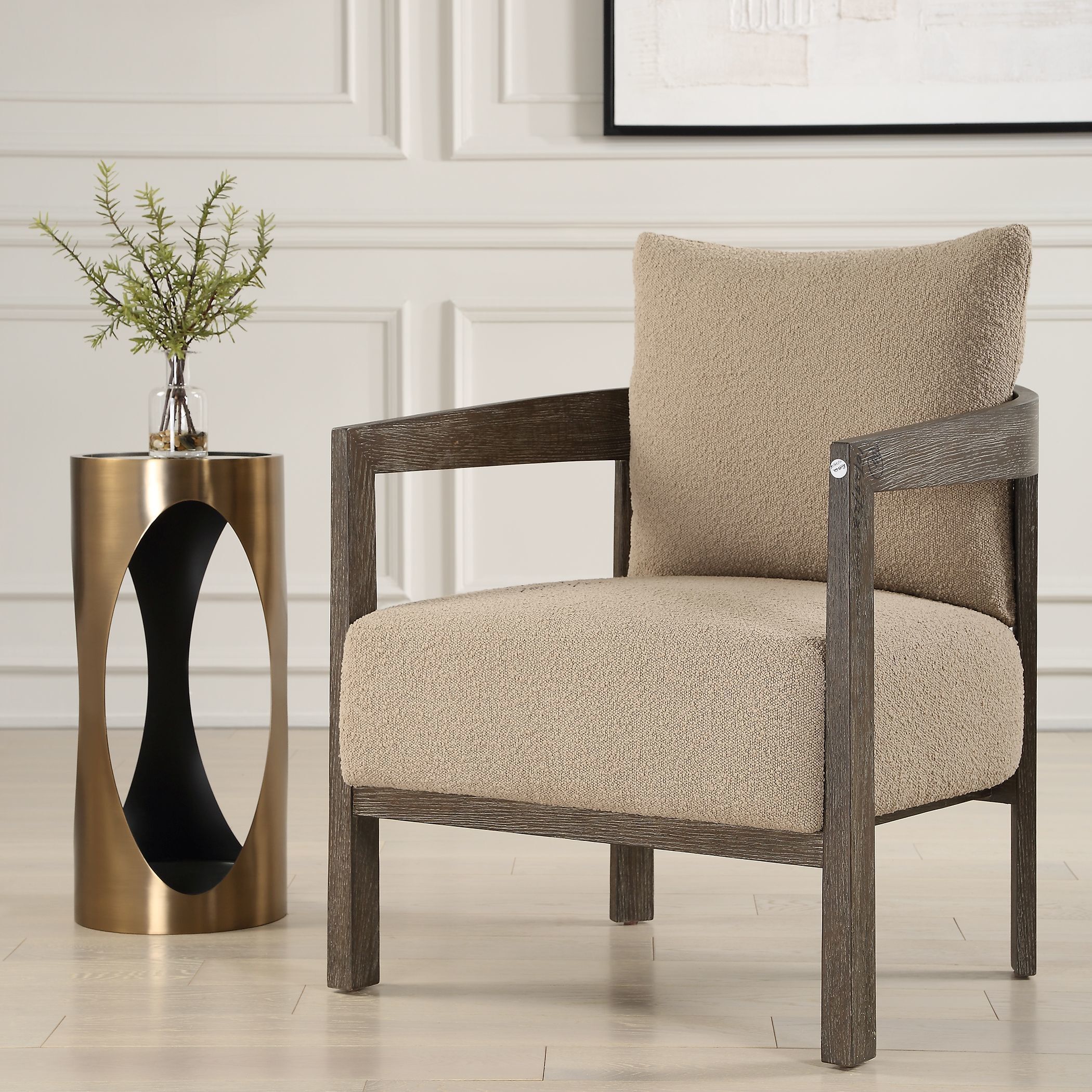 Achilles 24 X 11 inch Brushed Brass Drink Table