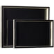 Ivory Lacquer Ivory and Black Trays, Set of 2