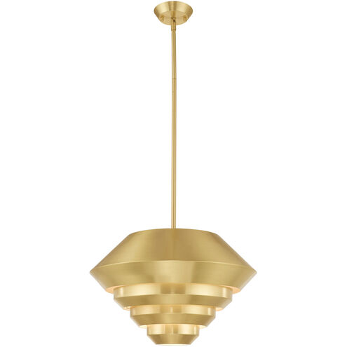 Amsterdam 1 Light 18 inch Satin Brass Mini Pendant Ceiling Light