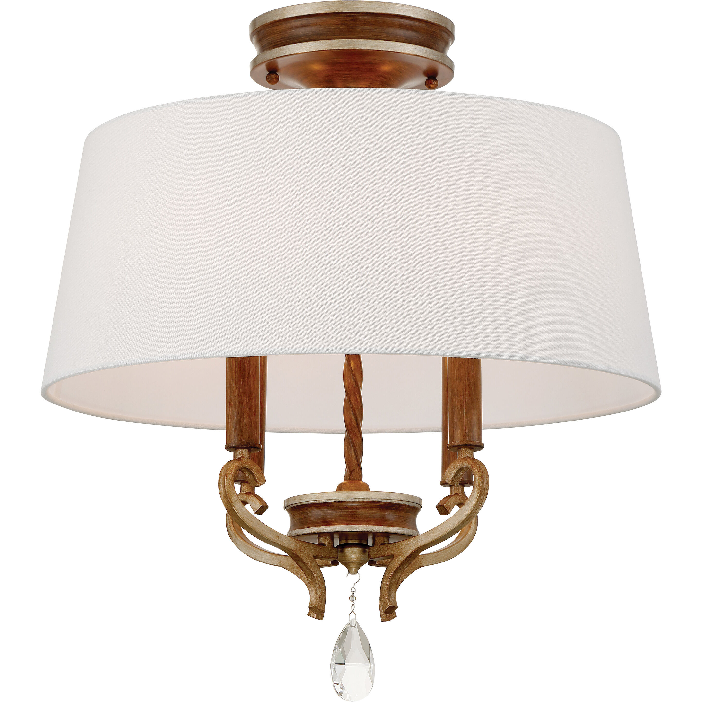 Magnolia Manor 4 Light 19 inch Pale Gold with Distressed Bronze Semi Flush Ceiling Light