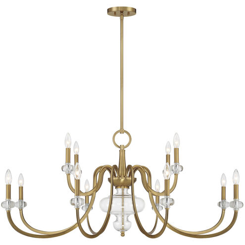 Bergdorf 12 Light 49.5 inch Warm Brass Chandelier Ceiling Light