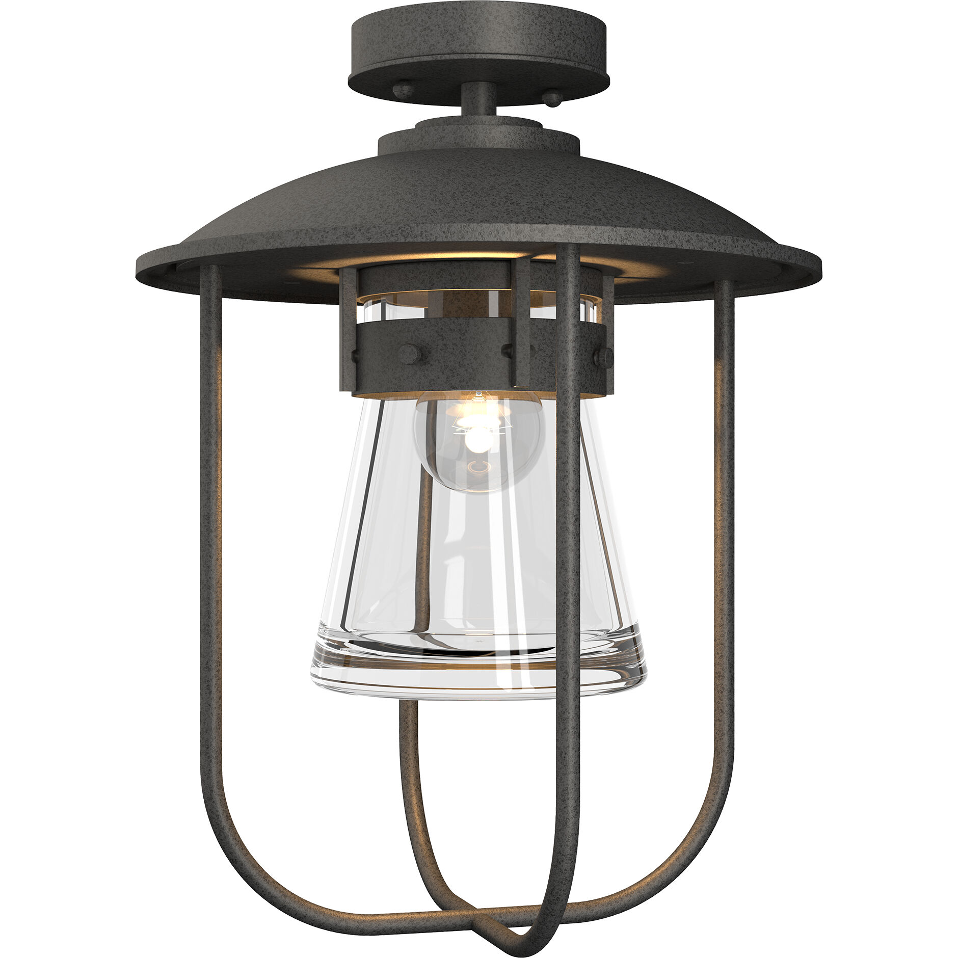 Erlenmeyer 1 Light 12.1 inch Coastal Natural Iron Outdoor Semi-Flush
