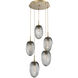 Meteo LED LED Gilded Brass Chandelier Ceiling Light, Round Multi-Port