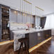 Forest Linear Chandelier Ceiling Light in Modern Gold
