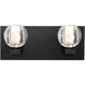 Boca 3 LED 14 inch Black Vanity Light Wall Light