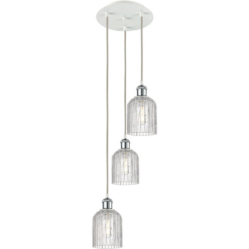 Ballston Bridal Veil 3 Light 11.5 inch White Polished Chrome Cord Hung Multi Pendant Ceiling Light