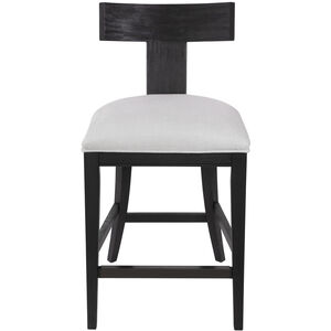 Idris 38 inch Charcoal Black Stain and White Fabric Counter Stool