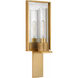 Ray Booth Beza LED 5.75 inch Antique Brass and Antique Mirror Single Reflector Sconce Wall Light