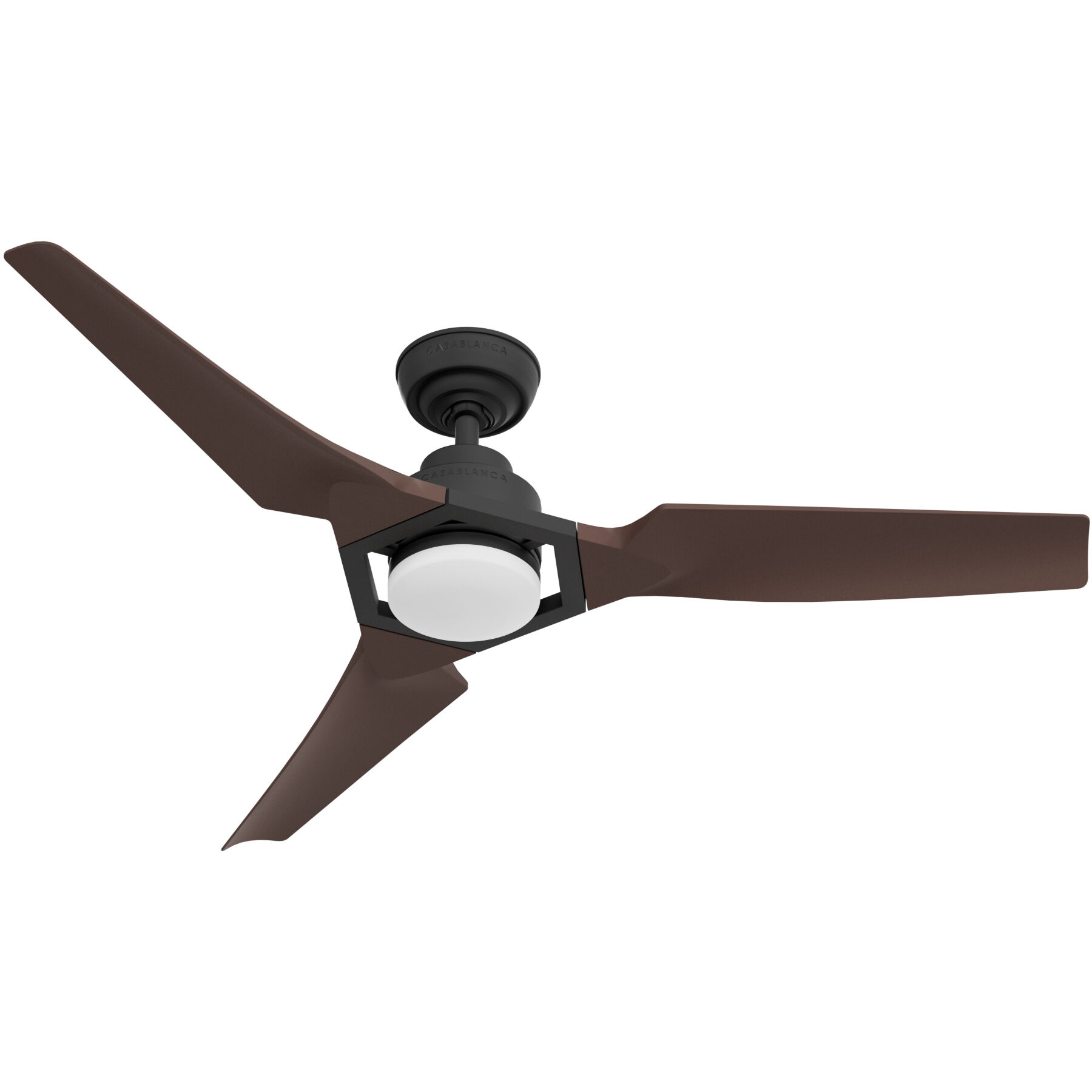 Eula 52 inch Matte Black with Chestnut Blades Outdoor Ceiling Fan