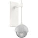 Cabochon Tempo Sconce Wall Light in 3000K LED, Smoke, Salt White with White Marble