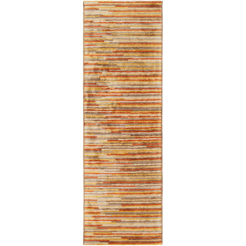 Hamburg 120 X 30 inch Burnt Orange/Mustard/Dark Brown/Tan/Khaki Rugs, Runner