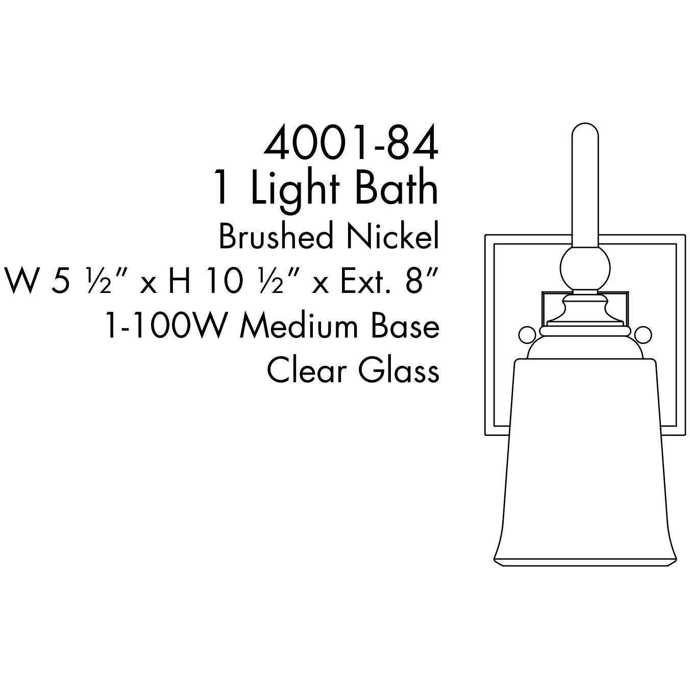 Antonia 1 Light 5.5 inch Brushed Nickel Bath Vanity Light Wall Light