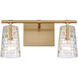 Lightweave 2 Light 15 inch Satin Brass Vanity Light Wall Light